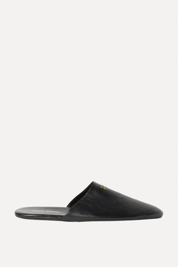 Leather Slippers from Miu Miu