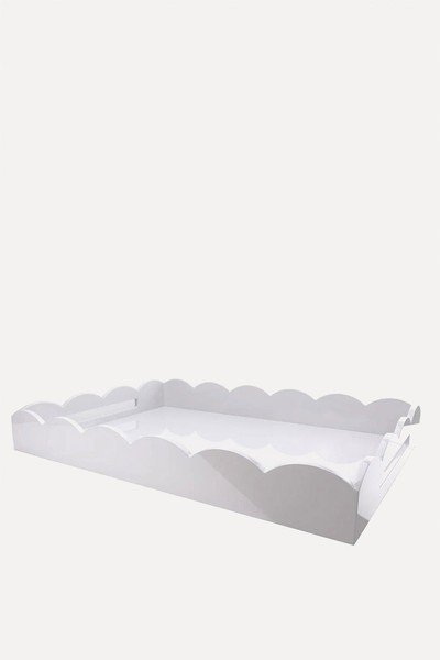 Lacquered Scallop Ottoman Tray from Addison Ross