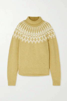 Fair Isle Merino Wool Turtleneck Sweater from Tory Sport