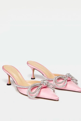 Double Bow Silk Satin Mules from Mach & Mach