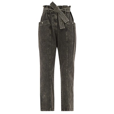 Idun Paperbag-Waist Acid-Wash Jeans from SEA