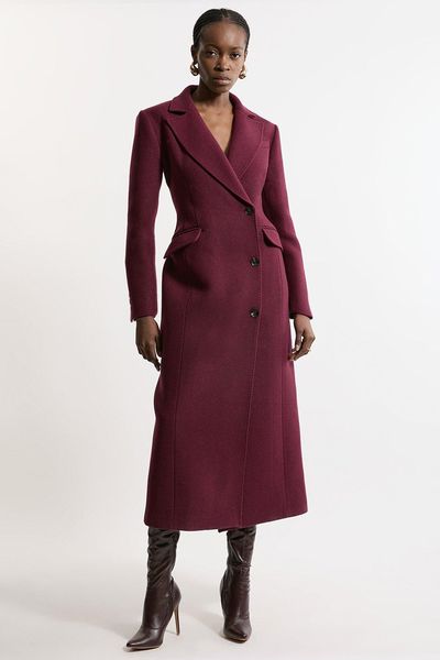 Italian Wool Tailored Fitted Maxi Coat