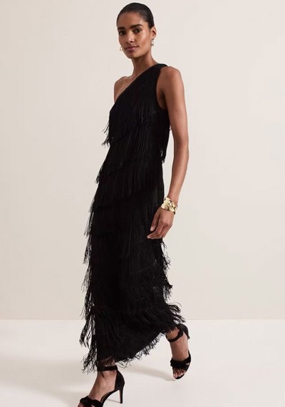 Otto One Shoulder Fringe Maxi Dress