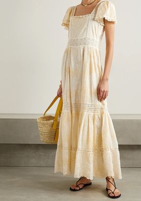 Norma crochet-trimmed embroidered cotton-voile maxi dress from LoveShackFancy
