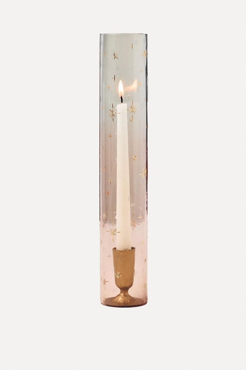 Celestial Etched Chimney Glass Candle Vase from Anthropologie