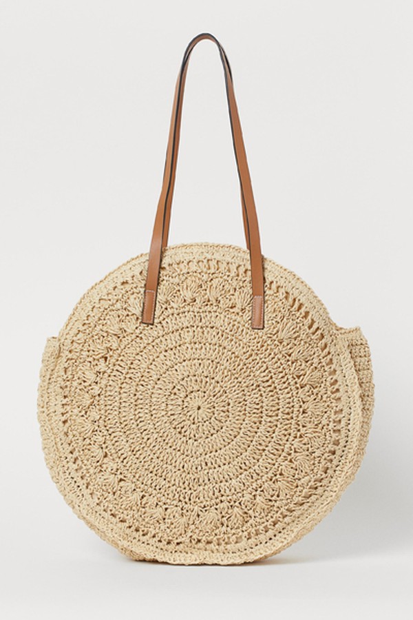 Round Straw Shopper