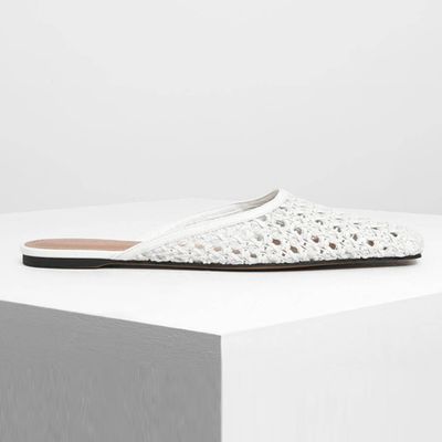 Woven Square Toe Slip-Ons from Charles & Keith
