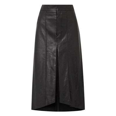 Nehora Pleated Leather Midi Skirt from Isabel Marant