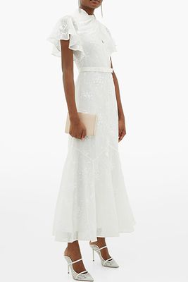 Celestina Embroidered-Lace Cap-Sleeve Gown from Erdem