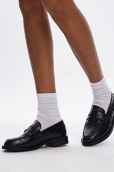 Croc Callie Leather Loafer from topshop