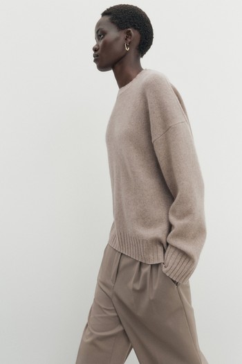 100% Cashmere Oversize Crew Neck Sweater  from Massimo Dutti  