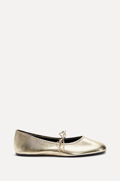 Metallic Ballet Flats from Pull & Bear