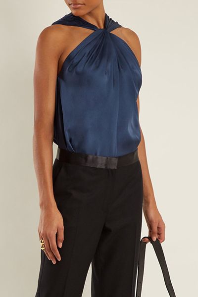 Blain Twisted Front Navy Halterneck from Elizabeth & James