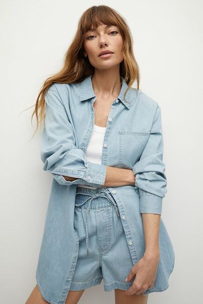 Maya Chambray Button-Down Shirt from Veronica Beard