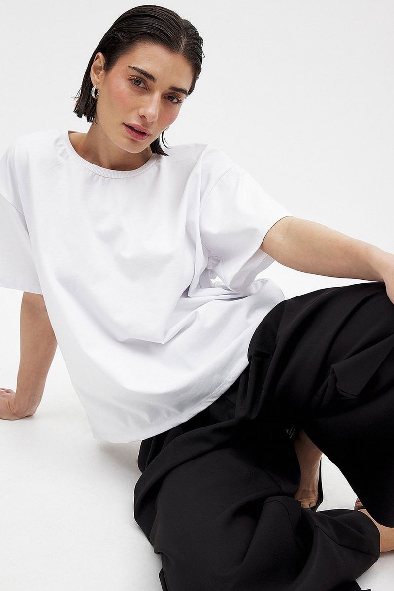 Round Neck Oversized Heavy Tee from NA-KD