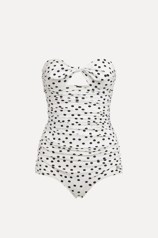 Polka-Dot One-Piece Strapless Swimsuit from Dolce & Gabbana