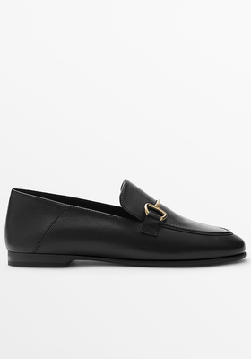 Metallic Leather Loafers from Massimo Dutti