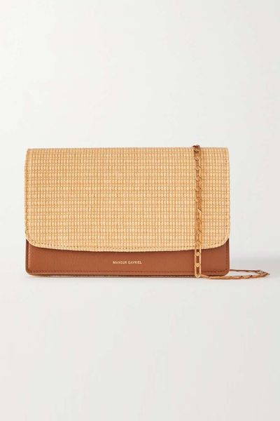 Raffia & Leather Shoulder Bag from Mansur Gavriel