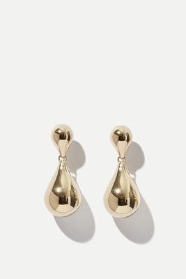 Stilla Duo 14kt Gold Vermeil Drop Earrings from Otiumberg
