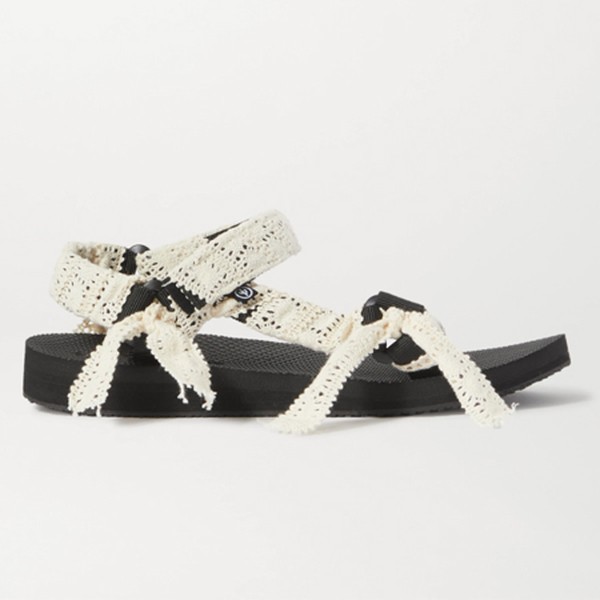 Trekky Fun Crocheted Lace & Canvas Platform Sandals from Arizona Love