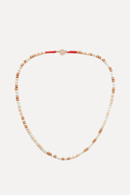 Affogato Gold-Tone, Wood & Faux Pearl Necklace from Roxanne Assoulin
