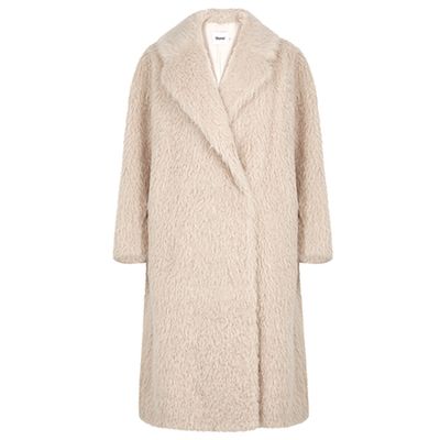 Nicole Cream Faux Shearing Coat from Stand