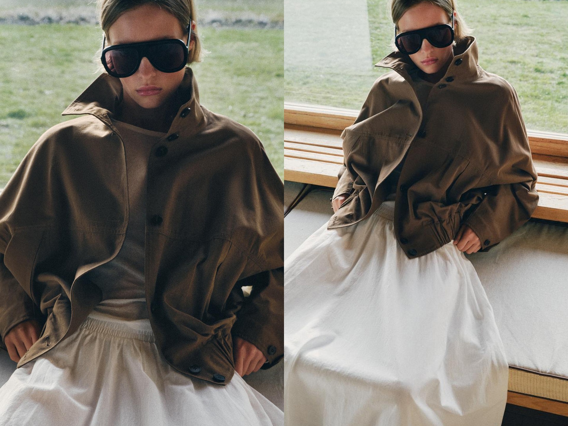 High Neck Jacket With Elasticated Hem from Zara