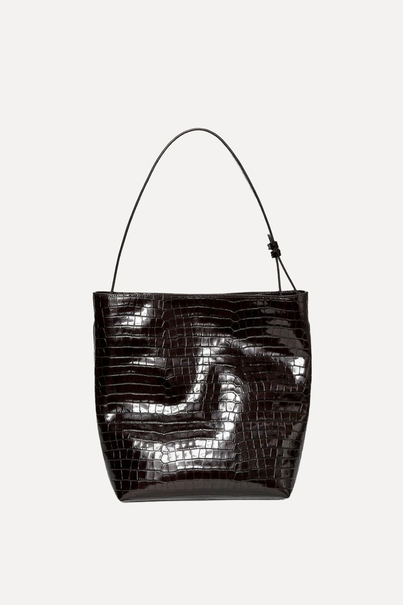 Croc-Effect Leather Tote