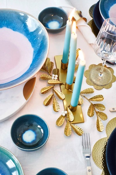 Leaf Gold Metal Candle Holder from Oliver Bonas