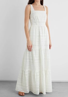 Bertha Tiered Broderie Anglaise Cotton Maxi Dress, £195