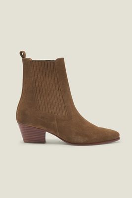 Leather Ankle Boots With Elastic from Sandro