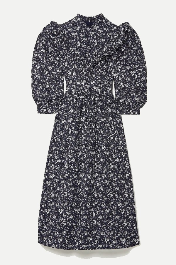 Prudence Ruffled Floral-Print Cotton Midi Dress from O'Pioneers