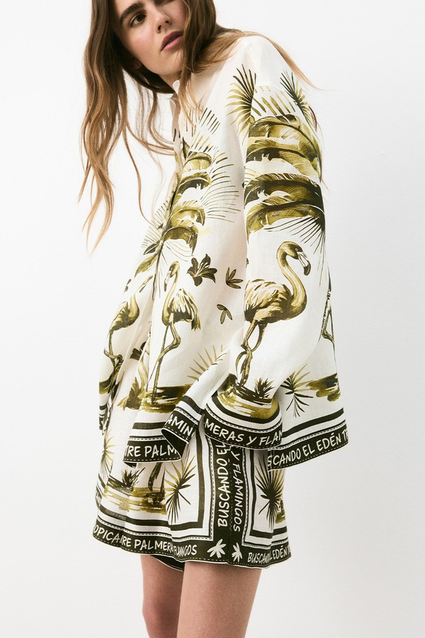 Printed Linen Shirt from H&M