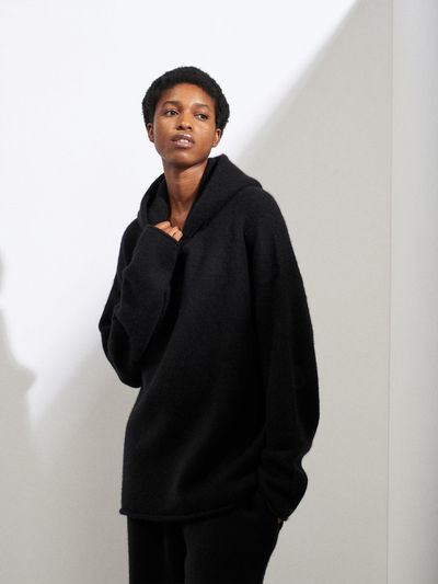 Oversized Knitted Cashmere Hooded Sweatshirt, £595