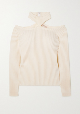 Cutout Ribbed Wool Sweater from Christopher Kane