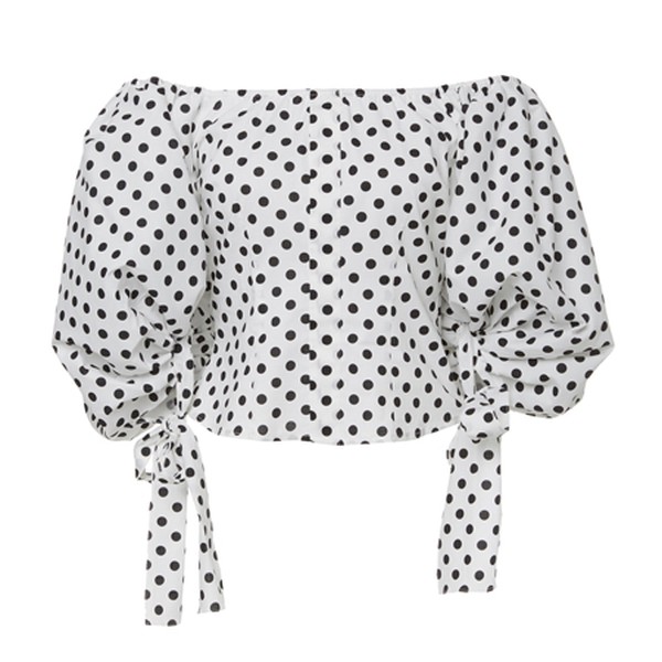 Nella Puff-Sleeve Off-The-Shoulder Cotton Top from Caroline Constas