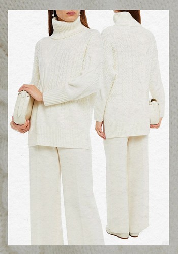 Cable-Knit Cashmere Turtleneck Sweater from N.Peal