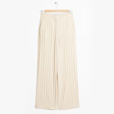 Linen Blend Stripe Trousers from & Other Stories 