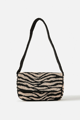 Zebra Beaded Shoulder Bag from Accessorize