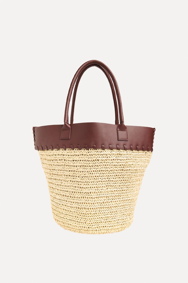 Ruhi Collar Straw Tote from WHISTLES