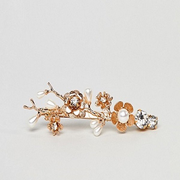Gold Floral Hair Clip from LoveRocks London