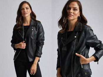 Black PU Biker Jacket