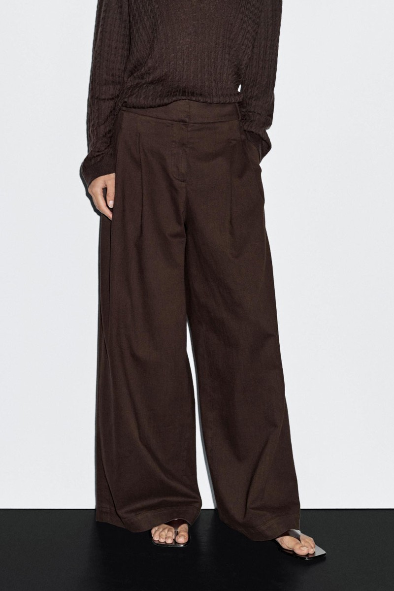 High-Waist Wide-Leg Trousers from Massimo Dutti