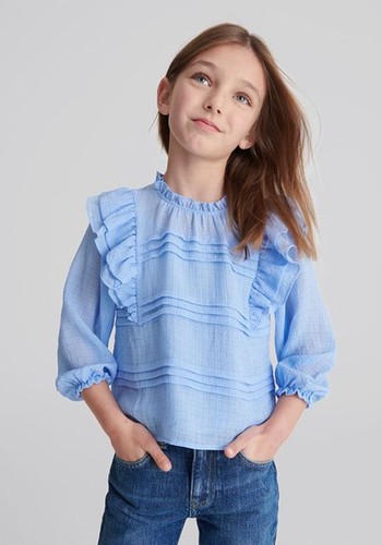 River Ruffle Shoulder Blouse