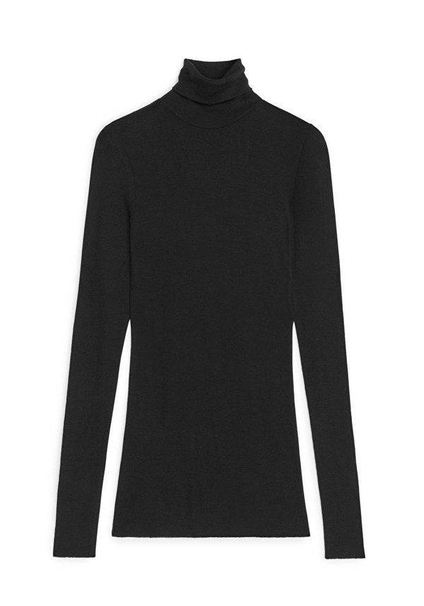 Sheer Merino Wool Roll Neck