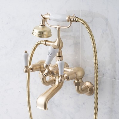 Kemble White Ceramic Lever Bath & Shower Mixer from Rutland London