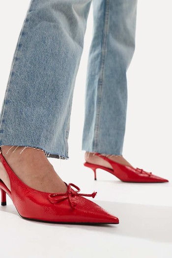 Sriracha Bow Slingback Mid Heeled Shoes from ASOS