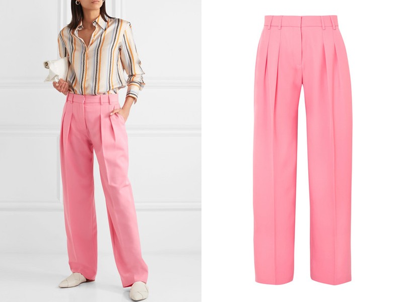 Victoria Beckham Pleated Wool Twill Wide Leg Pants from Victoria, Victoria Beckham