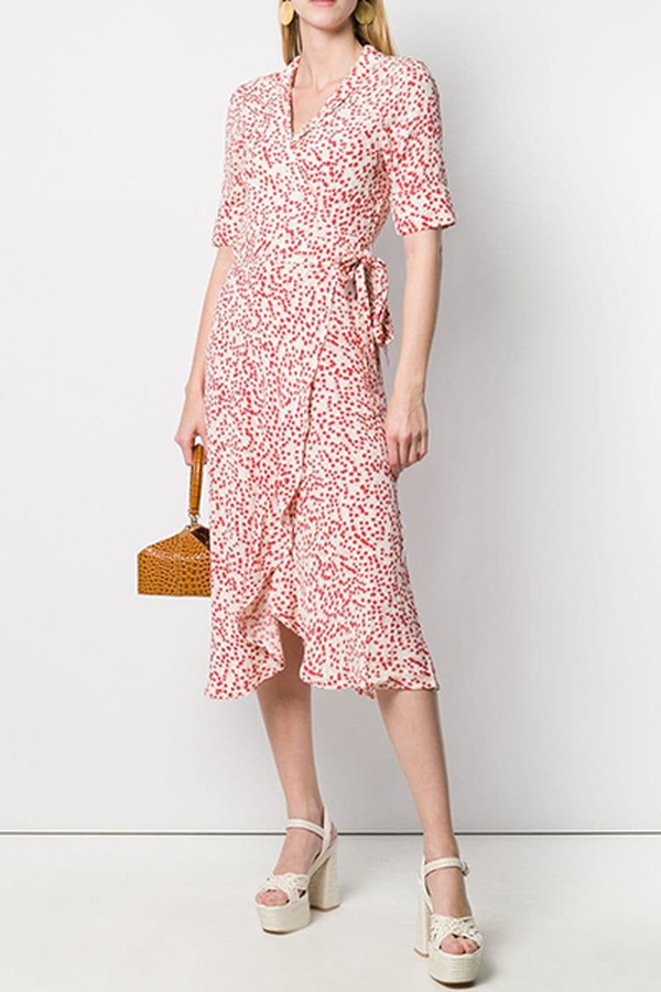 Goldstone Crepe Wrap Dress from Ganni