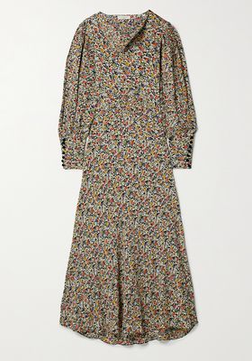 Nanette Belted Floral-Print Crepe Maxi Dress from Dôen